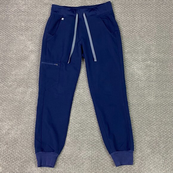 Figs Zamora Scrub Pants Womens XS Petite Blue Joggers Drawstrings XSP W18SW2005P - Picture 1 of 14